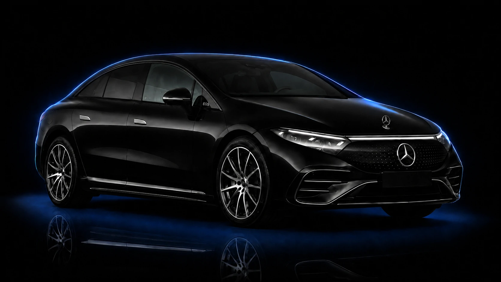 Mercedes-Benz EQS 450+ électrique avec chauffeur privé VTC pour trajets premium en France