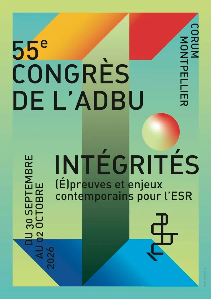 Affiche du 55e Congrès de l’ADBU 2026 à Montpellier